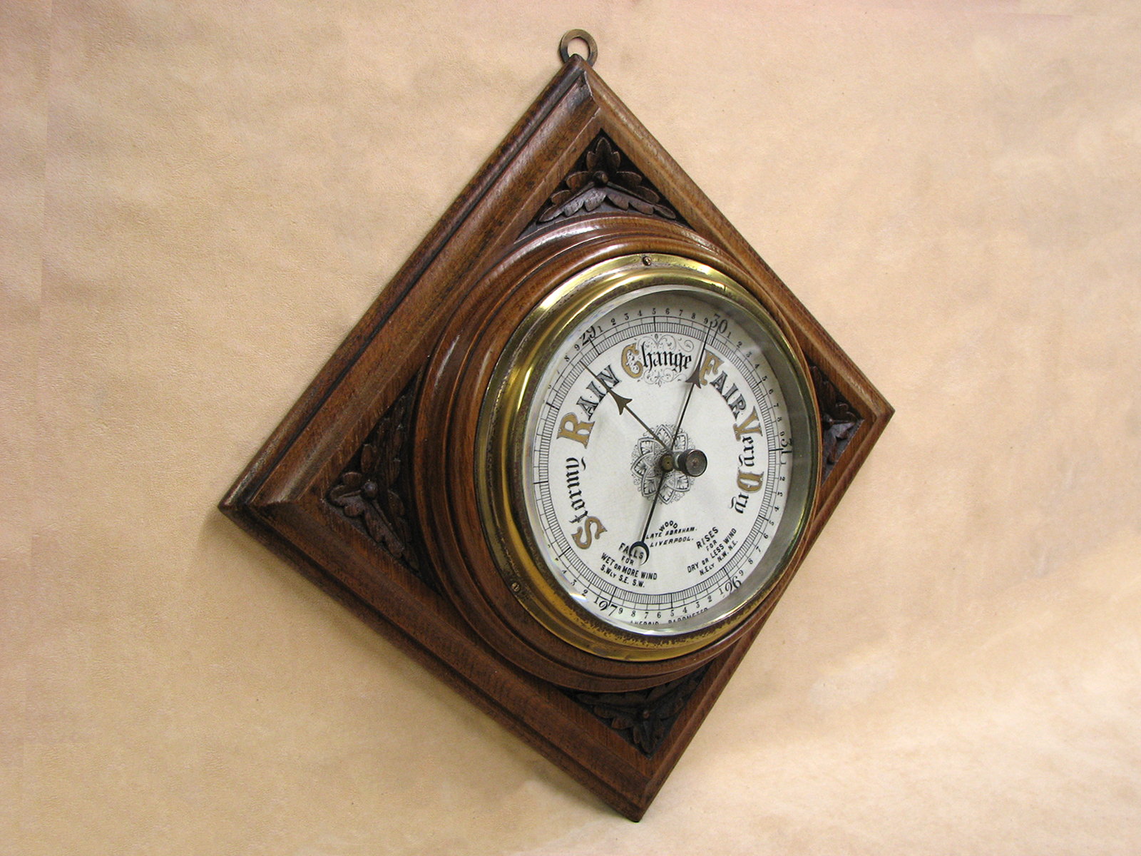 Victorian wall barometer signed Wood, Late Abraham, Liverpool, circa 1875